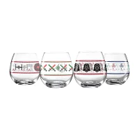 Joyjolt Star Wars Ugly Sweater Stemless Glass Drinkware Set