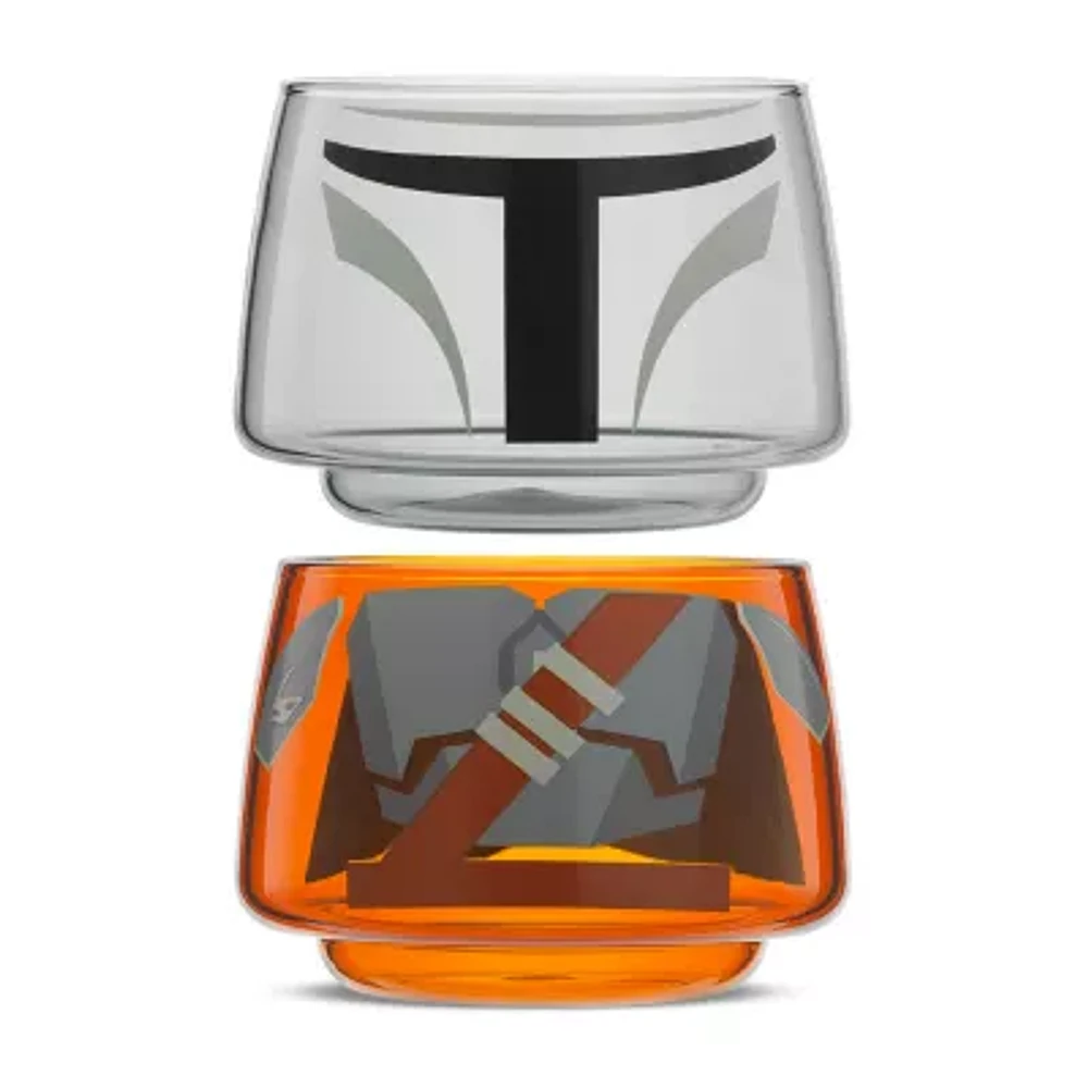 Joyjolt The Mandalorian Stackable Glasses 2-pc. Drinkware Set