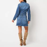 a.n.a Womens Long Sleeve Denim Dress