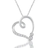 Womens 1/ CT. T.W. Natural White Diamond 10K Gold Heart Pendant Necklace