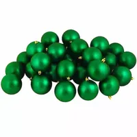 32ct Xmas Green Shatterproof Matte Christmas Ball Ornaments 3.25'' (80mm)