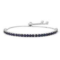 Lab Created Sapphire Sterling Silver Bolo Bracelet