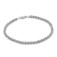 Made in Italy Sterling Silver Inch Semisolid Byzantine Chain Bracelet