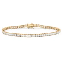 DiamonArt® White Cubic Zirconia 14K Gold Over Silver 7.25 Inch Tennis Bracelet