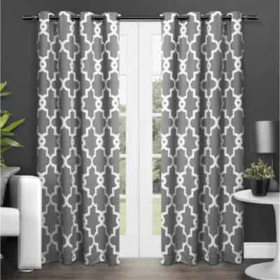 Exclusive Home Curtains Ironwork Energy Saving Blackout Grommet Top Set of 2 Curtain Panel