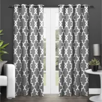 Exclusive Home Curtains Ironwork Energy Saving Blackout Grommet Top Set of 2 Curtain Panel