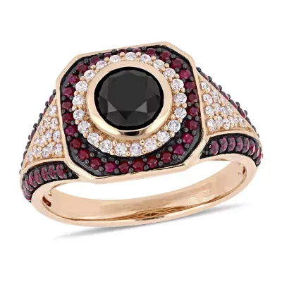Womens 1 1/4 CT. T.W. Natural Black Diamond 10K Rose Gold Cocktail Ring