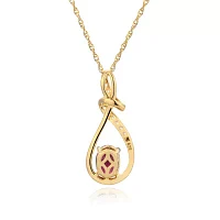 Womens Genuine Red Garnet 14K Gold Over Silver Pendant Necklace