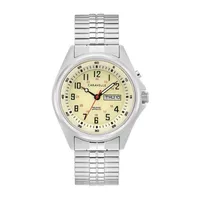 Caravelle Designed By Bulova Mens Silver Tone Stainless Steel Expansion Watch 43c124