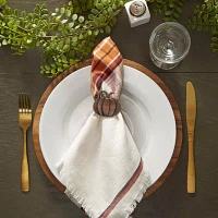 Design Imports Pumpkin Spice Plaid Border 6-pc. Napkins