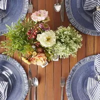 Design Imports Nautical Blue Round Fringed 6-pc. Placemats