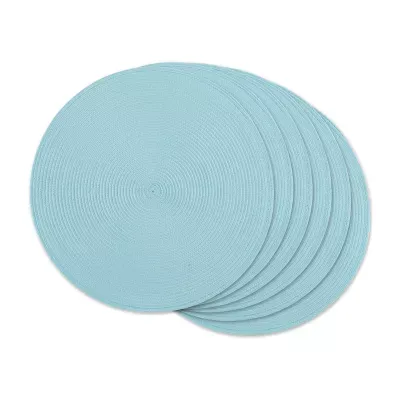 Design Imports Robbins Egg Blue Round Pp Woven 6-pc. Placemats