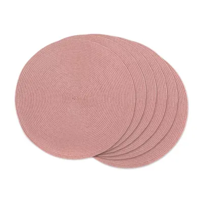 Design Imports Pink Sorbet Round Woven 6-pc. Placemats