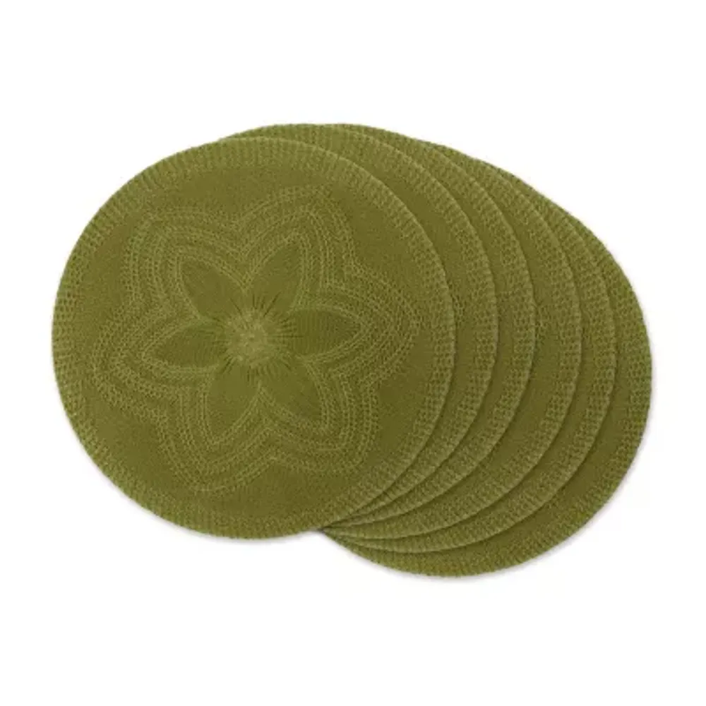 Design Imports Floral Woven Round 6-pc. Placemats