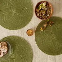 Design Imports Floral Woven Round 6-pc. Placemats