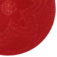 Design Imports Vintage Red Floral Woven Round 6-pc. Placemats