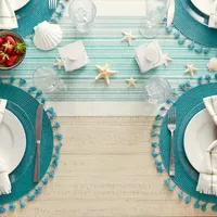 Design Imports Teal Tassel Woven Round 6-pc. Placemats