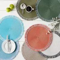 Design Imports Stone Round Fringed 6-pc. Placemats