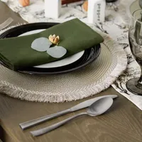 Design Imports Stone Round Fringed 6-pc. Placemats