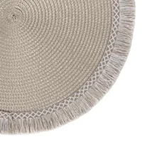 Design Imports Stone Round Fringed 6-pc. Placemats