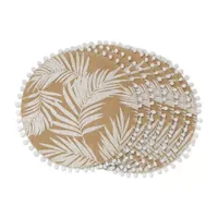 Design Imports White Fern Round Jute 6-pc. Placemats