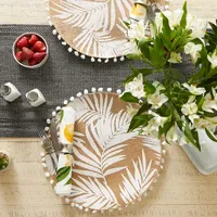 Design Imports White Fern Round Jute 6-pc. Placemats