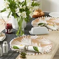 Design Imports White Fern Round Jute 6-pc. Placemats