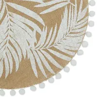 Design Imports White Fern Round Jute 6-pc. Placemats