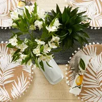 Design Imports White Fern Round Jute 6-pc. Placemats