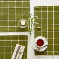 Design Imports Ventana Green Check 6-pc. Table Linen Sets