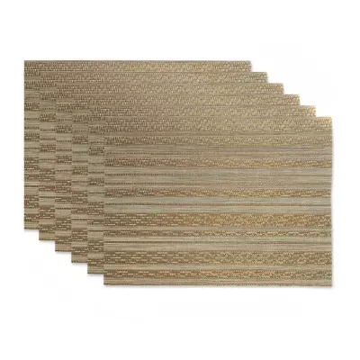 Design Imports Metallic Basketweave Placemat Set of 6