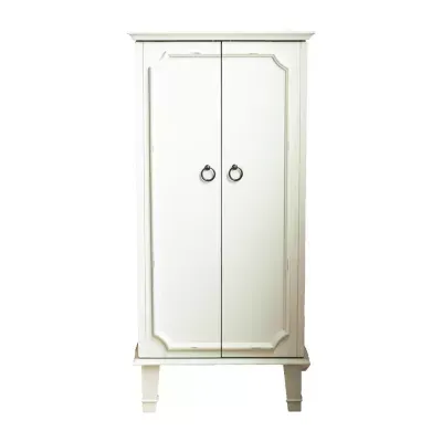 Hives And Honey Cabby Lockable White Jewelry Armoire