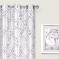 Regal Home Vince Embroidered Light-Filtering Grommet Top Set of 2 Curtain Panel