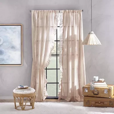 CHF Arabella Light-Filtering Rod Pocket Single Curtain Panel