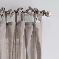 CHF 100% Cotton Sheer Tie Top Set of 2 Curtain Panel