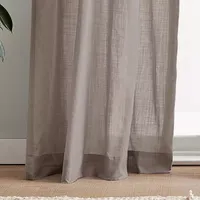 CHF 100% Cotton Sheer Tie Top Set of 2 Curtain Panel