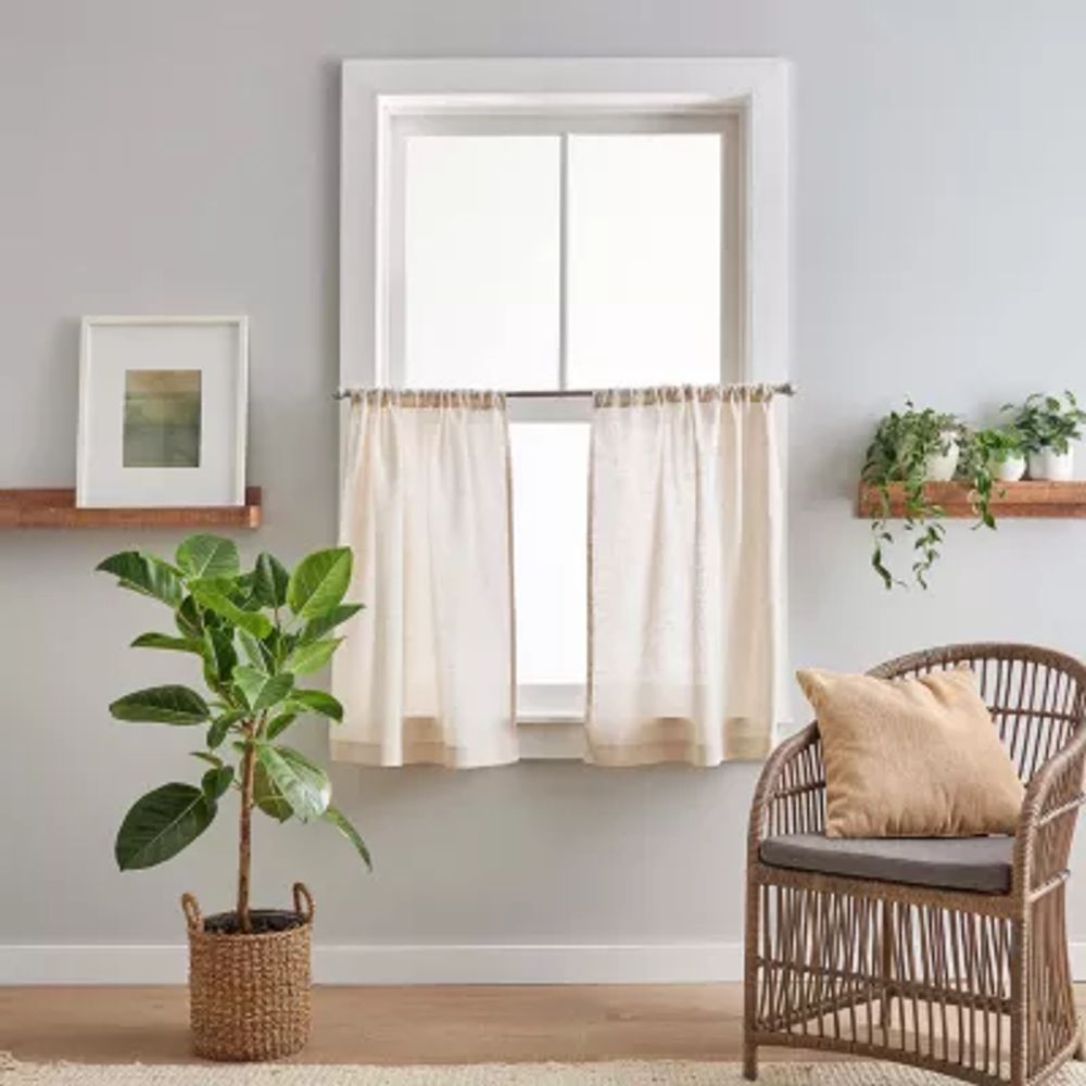 CHF 100% Linen 2-pc. Rod Pocket Window Tier