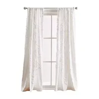 CHF Gates Tufted Chenille Embroidered Light-Filtering Rod Pocket Set of 2 Curtain Panel