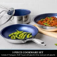 Granitestone Stainless Steel Blue 5-pc. Cookware Set