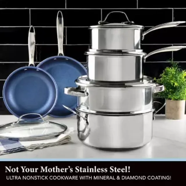 Granitestone Stackmaster Nonstick Pots and Pans Set, 10 Piece Complete  Cookware Set, Stackable Design with Ultra Nonstick Mineral & Diamond  Coating, Dishwasher & Oven Safe 