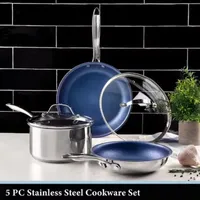 Granitestone Stainless Steel Blue 5-pc. Cookware Set