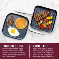 Granitestone Hard Anodized 2-pc. Grill + Griddle Combo Set