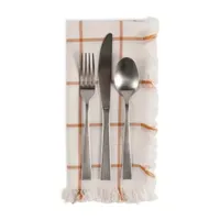 Design Imports Honey Gold Check Fringed 6-pc. Napkins