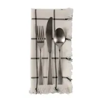 Design Imports Black Check Fringed 6-pc. Napkins