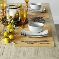 Design Imports Honey Gold & White 2-Tone Ribbed 6-pc. Placemats