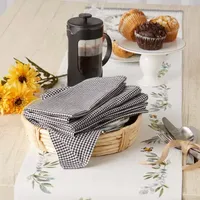 Design Imports Black/Semi Bleach Gingham 6-pc. Napkins