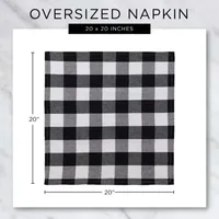 Design Imports Black/Semi Bleach Gingham 6-pc. Napkins