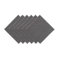 Design Imports Black/Semi Bleach Gingham 6-pc. Napkins