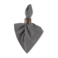 Design Imports Black/Semi Bleach Gingham 6-pc. Napkins