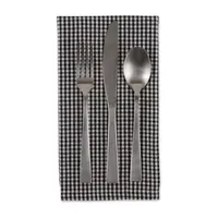 Design Imports Black/Semi Bleach Gingham 6-pc. Napkins